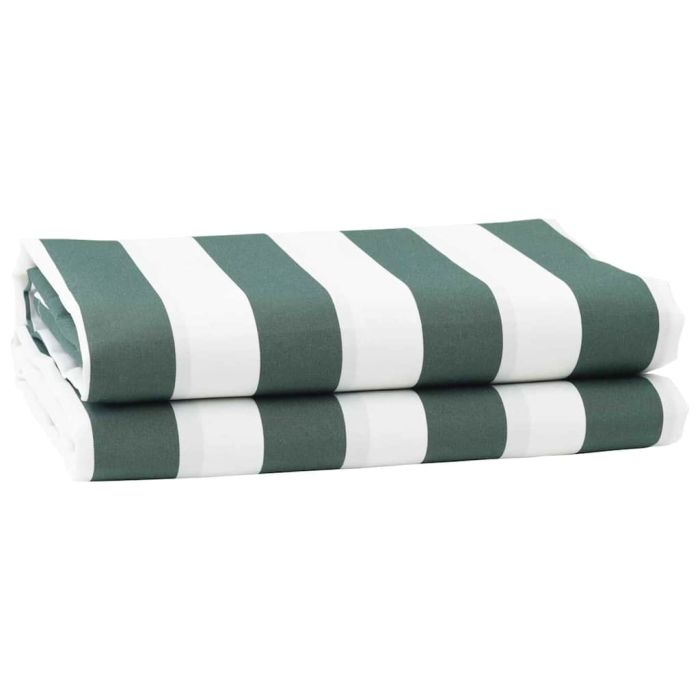 Awning Replacement Fabric Green and White 10x1.6 m