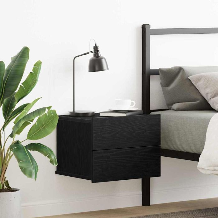 Bedside Cabinet in Black Oak - 40 x 30 x 30 cm - Made from Engineered Wood
