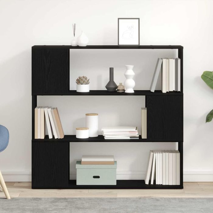 Black Oak Book Shelf 100x24x94 cm Made with Engineered Wood