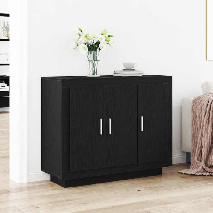 Sideboard Black Oak 92x35x75 cm Engineered Wood