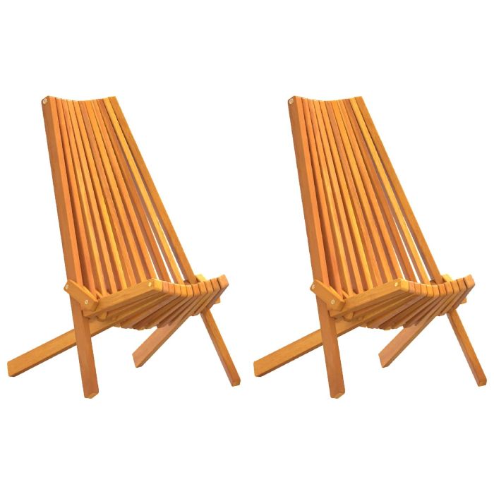 EMEMERE Chair 2 pcs 69x56x84 cm Acacia Wooden - Brown
