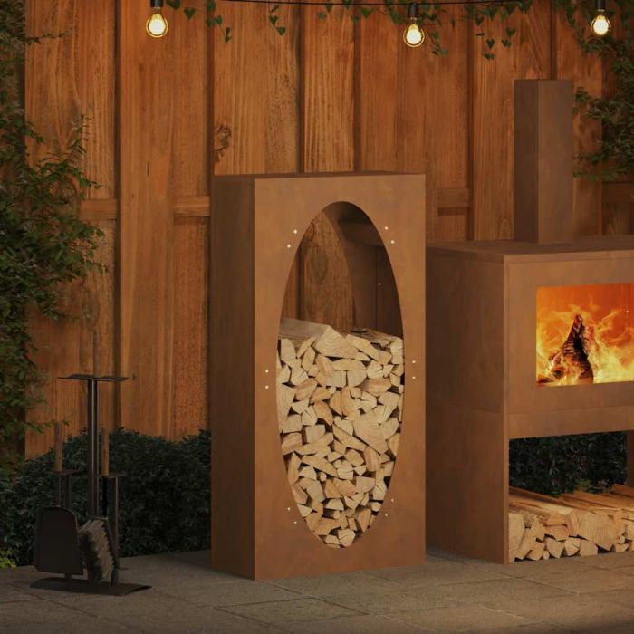 Firewood Rack 50x23x100 cm Weathering Steel
