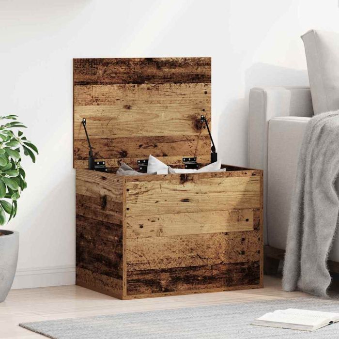 Storage Box with Lid Old Wood 60x42x46 cm Engineered Wood