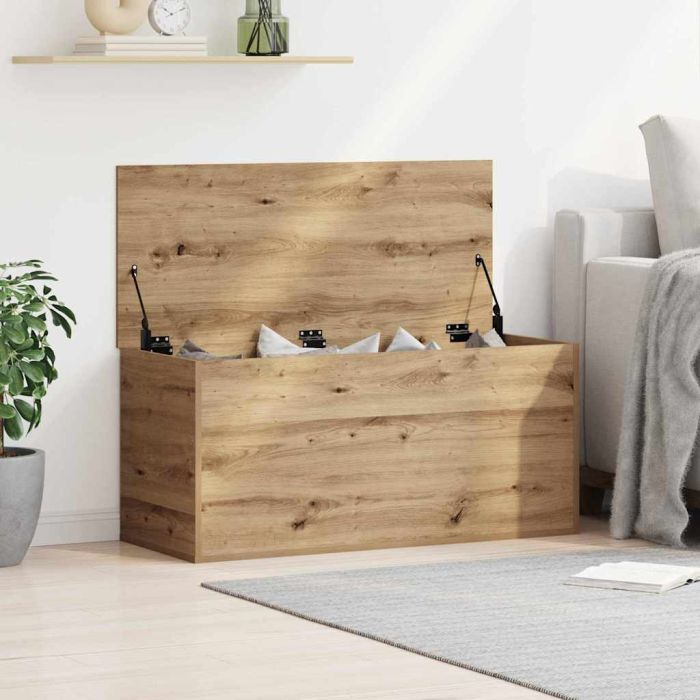 Storage Box with Lid Artisan Oak 100x42x46 cm Engineered Wood