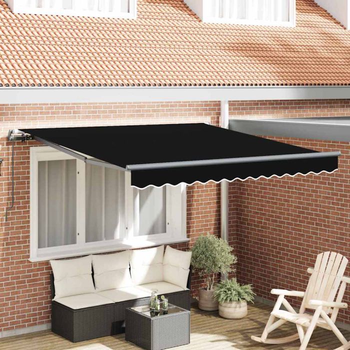 Manual Retractable Awning Black 300x250 cm