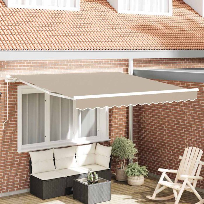 Manual Retractable Awning Beige 300x250 cm