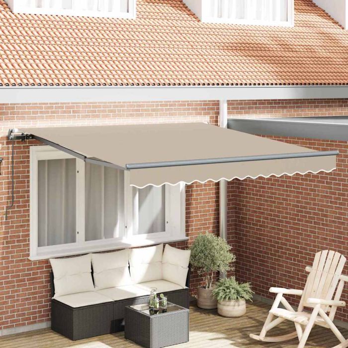 Manual Retractable Awning Beige 300x250 cm
