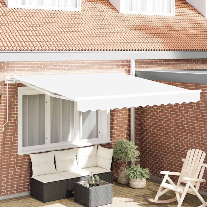 Manual Retractable Awning White 300x250 cm