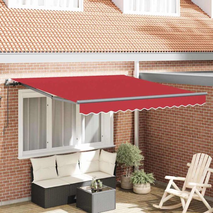 Manual Retractable Awning Red 300x250 cm