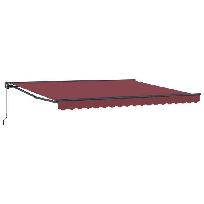 SIRIDG Retractable Awning Burgundy 400x300 cm Polyester and Metal