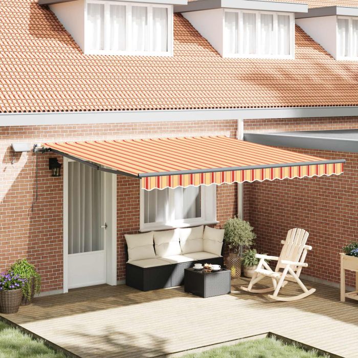 ARVUE Retractable Awning Manual and orange 400x350 cm Fabric - Yellow