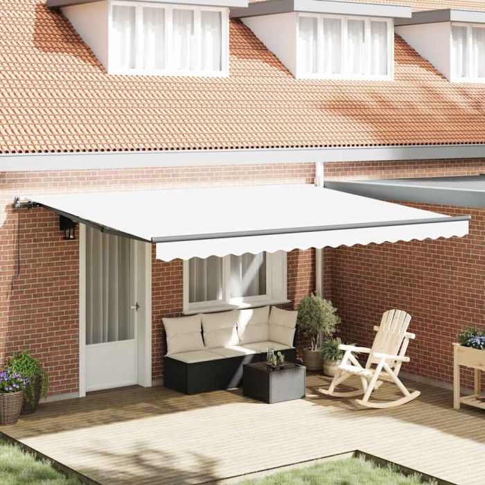 Manual Retractable Awning White 450x300 cm