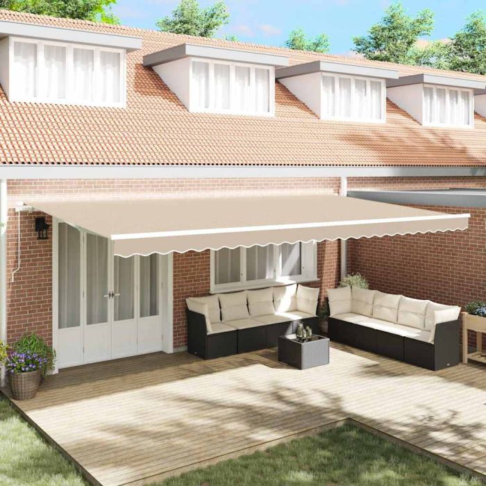 Manual Retractable Awning Beige 600x300 cm