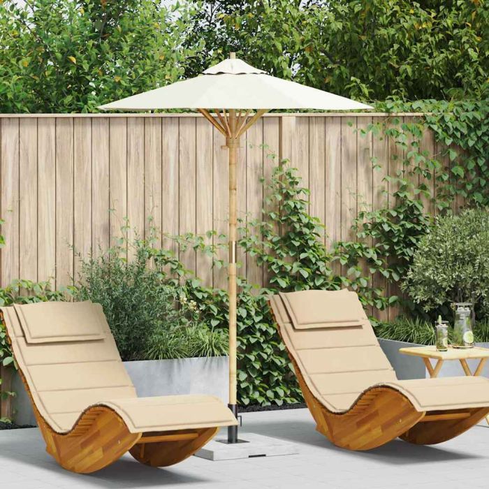 ELASH Garden Parasol Cream Dia 150x210 cm Bamboo - White