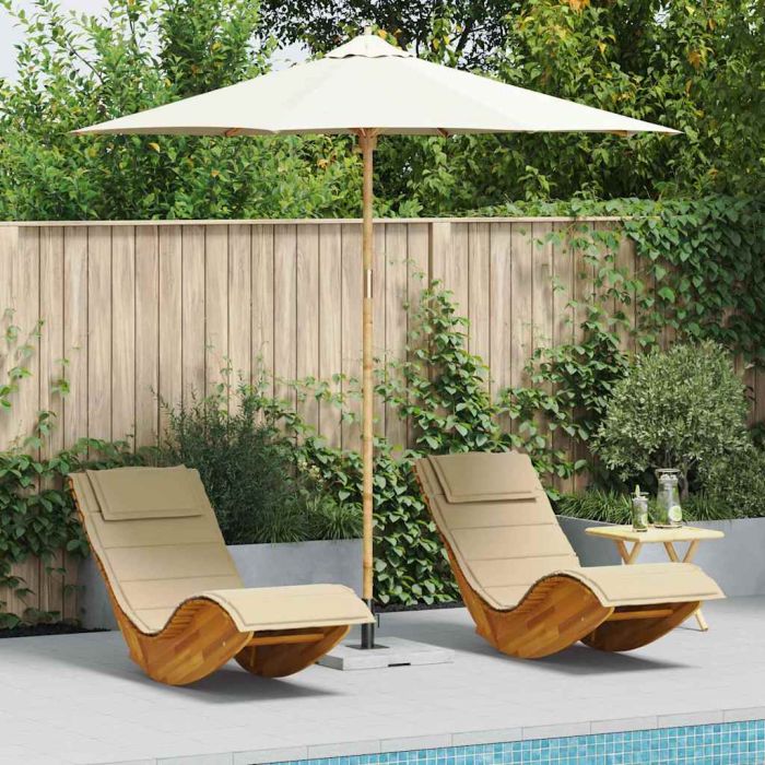 ELASH Garden Parasol Cream Dia 270x260 cm Bamboo - White