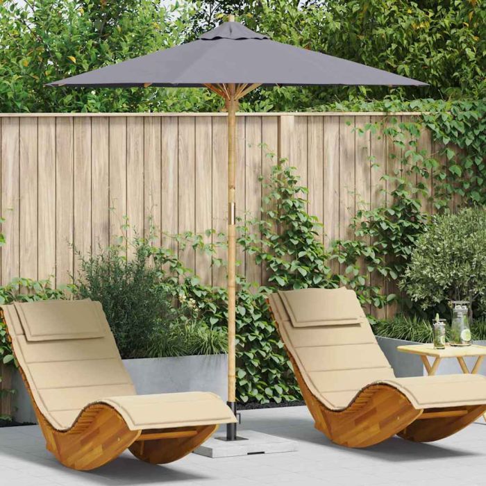 ELASH Garden Parasol Dark Dia 217x230 cm Bamboo - Grey