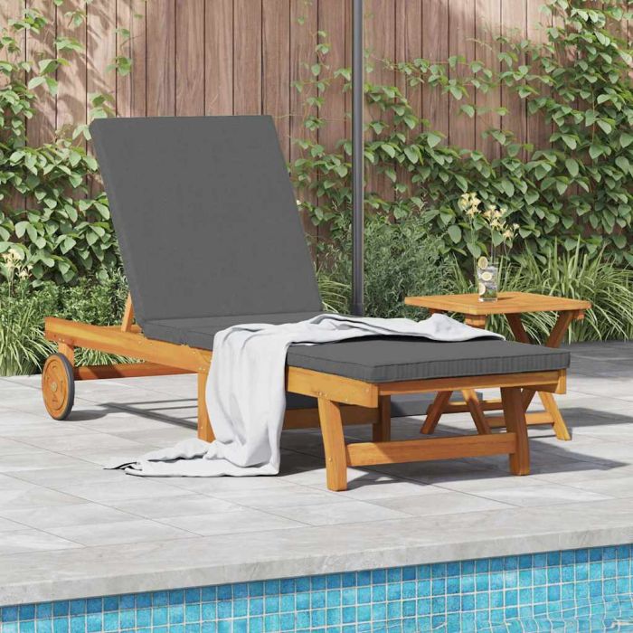 BETON Sun Lounger Reclining 1-person 2 pcs Solid Acacia Wood - Brown