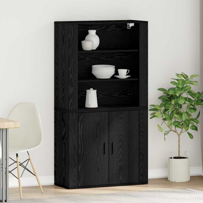 Highboard Black Oak Engineered Wood