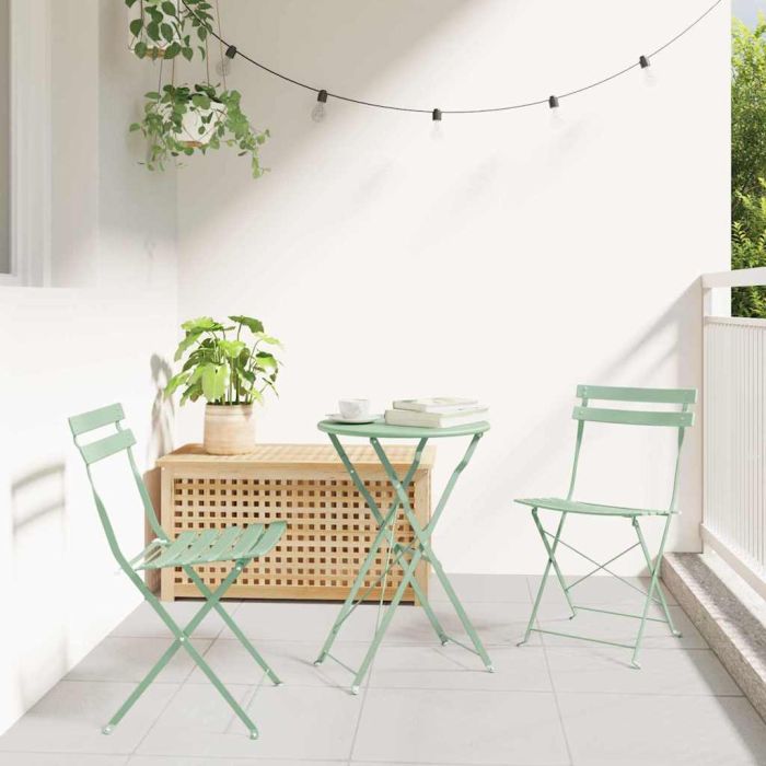 NALOFT Folding Bistro Set 3 pcs Seafoam Steel
