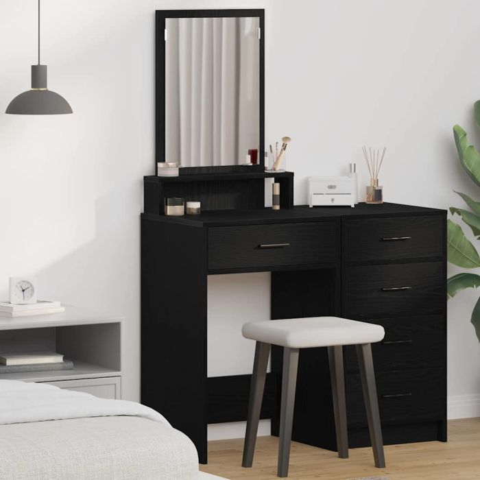 Dressing Table with Drawers - Black Oak - 50x41x140 cm