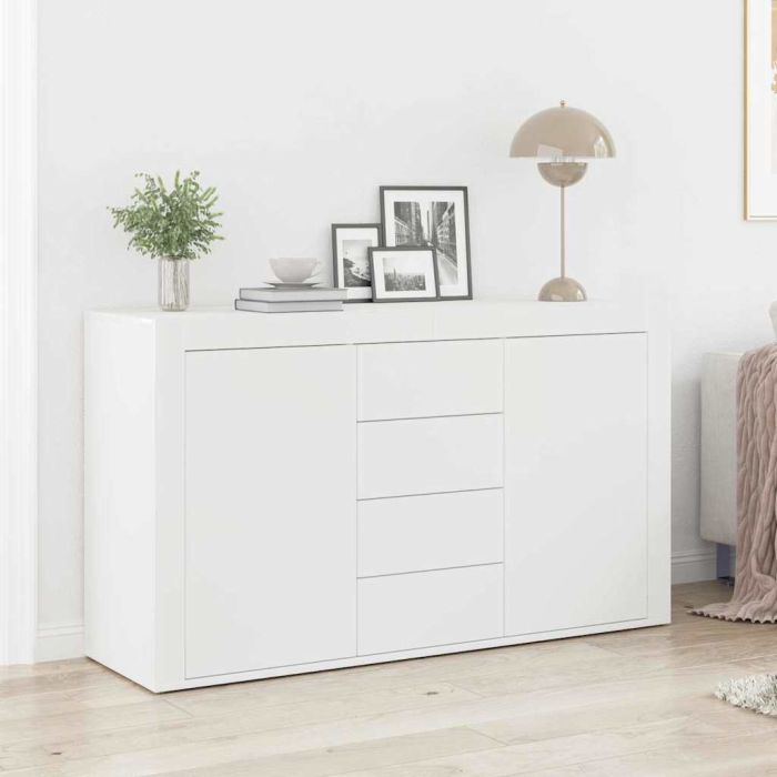 White Sideboard White Wood 120 x 36 x 69 cm Storage