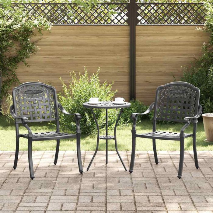 FRLOFT Garden Chair 2 pcs 55x56.5x91cm Aluminium - Black