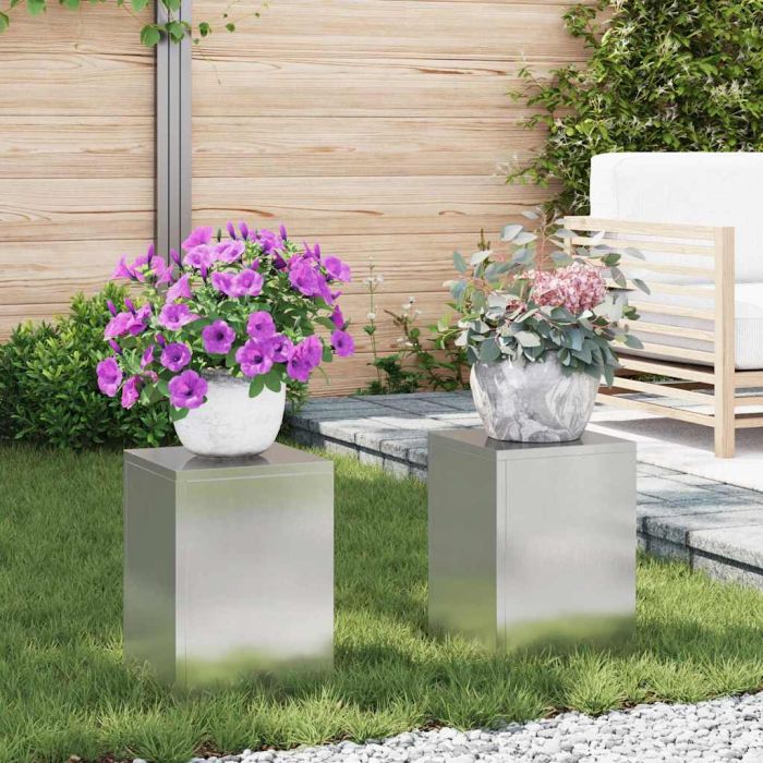REHAL Plant Stand 2 pcs 24x24x35 cm Stainless Steel - Silver