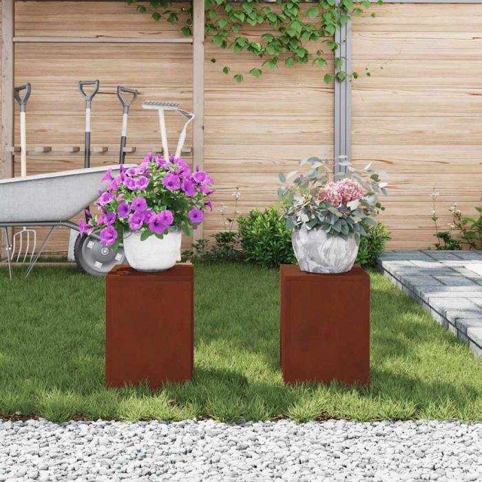 REHAL Plant Stand 2 pcs Rusty 24x24x35 cm Weathering Steel