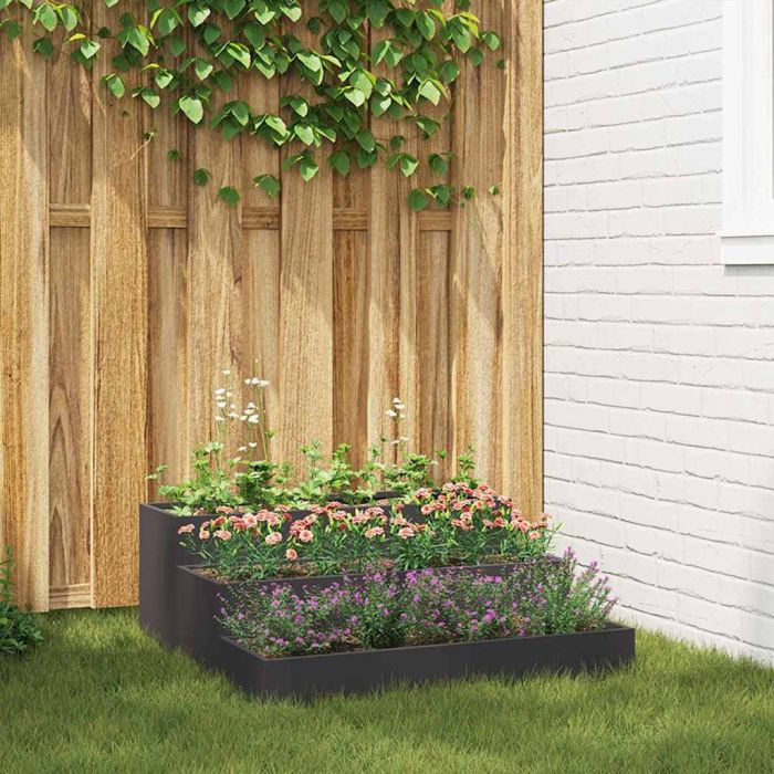 REHAL Garden Planter 90x90x35 cm Cold-rolled Steel - Black