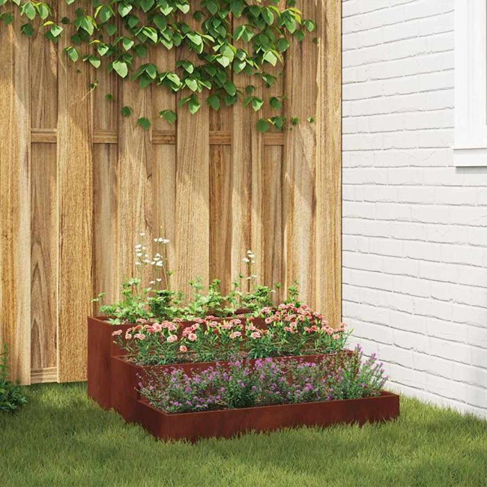 REHAL Garden Planter Rusty 90x90x35 cm Weathering Steel
