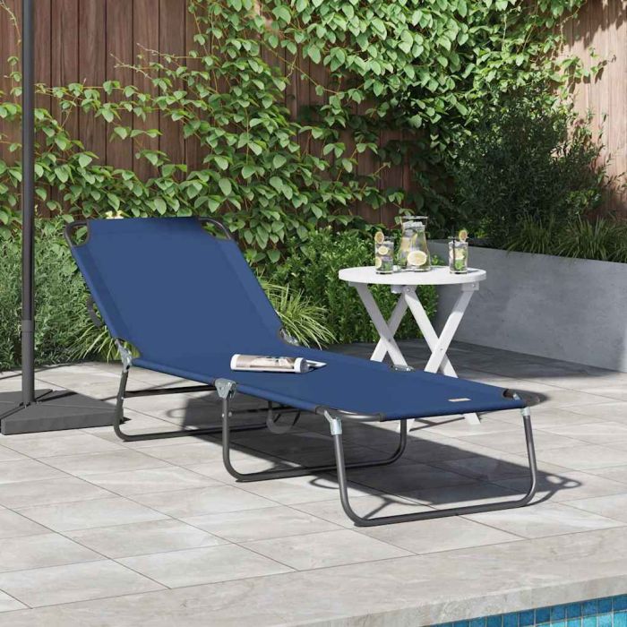 NEAGLEN Folding Sun Lounger Folding 188x57x86.5 cm Polyester - Blue