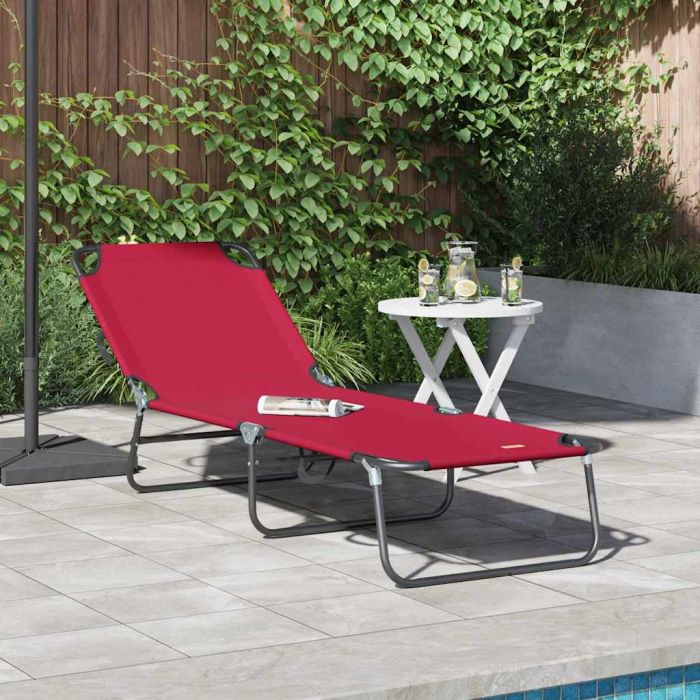 NEAGLEN Folding Sun Lounger Folding 188x57x86.5 cm Polyester - Red