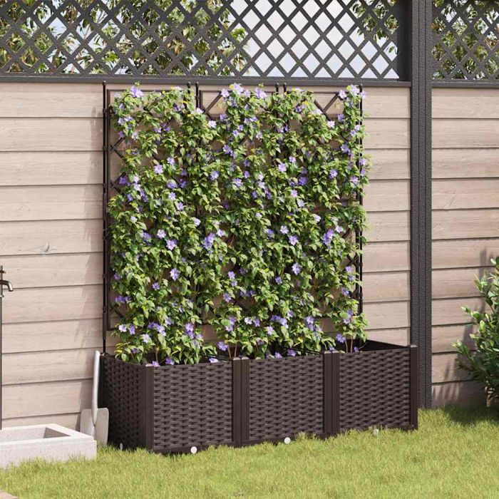 LIHRIDG Garden Planter 3 pcs 120x40x143 cm Steel - Brown