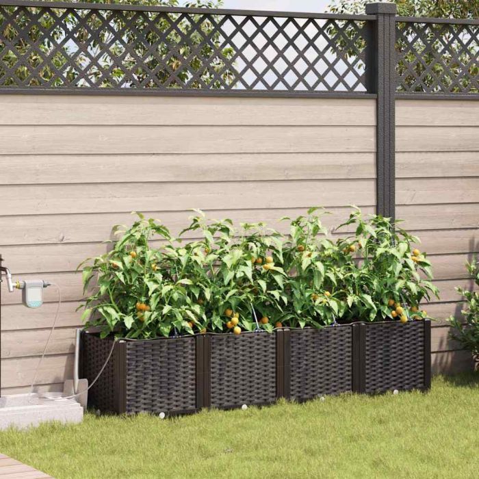 LIHRIDG Garden Planter 4 pcs Steel - Brown