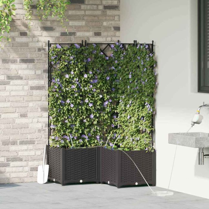 LIHRIDG Garden Planter 3 pcs Steel - Black