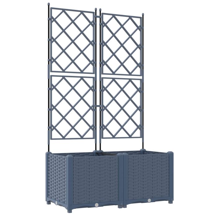 LIHRIDG Garden Planter 2 pcs 80x40x143 cm Steel - Grey