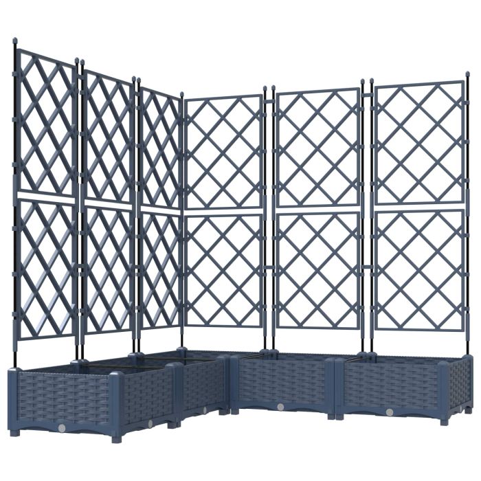 LIHRIDG Garden Planter 5 pcs 120x120x125.5 cm Steel - Grey