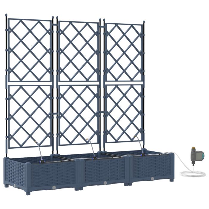 LIHRIDG Garden Planter 3 pcs 120x120x142 cm Steel - Grey