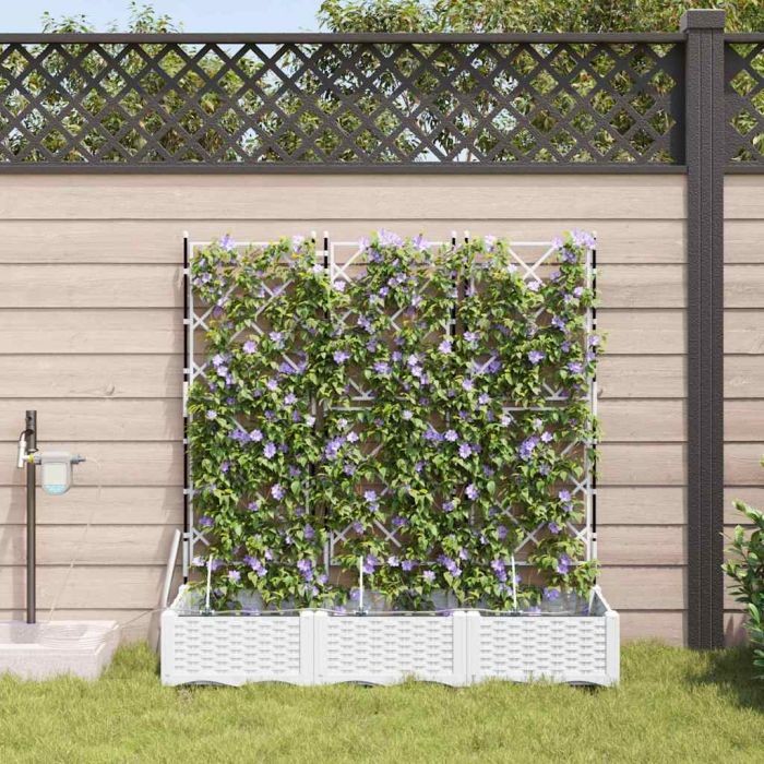 LIHRIDG Garden Planter 3 pcs Steel - White