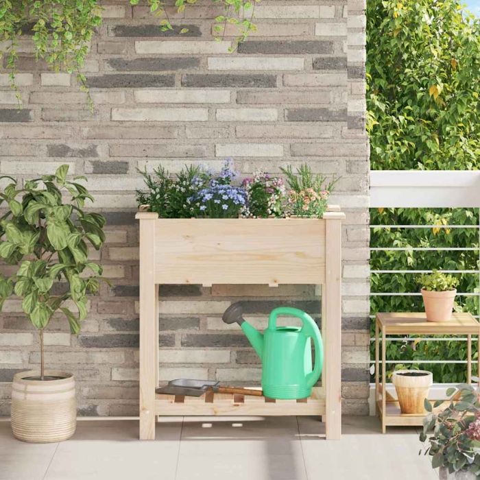 PADEN Garden Planter 71x37x76.5 cm Solid Fir Wood - Beige