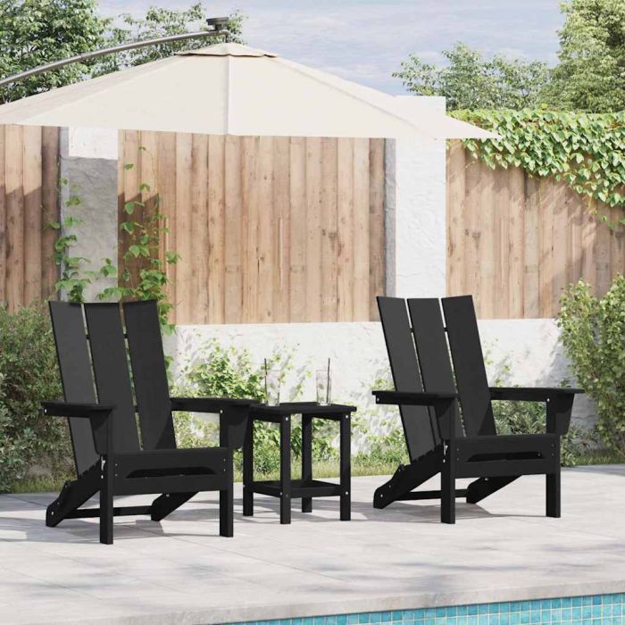 TITHAL Garden Chair 2 pcs 80.5x74.5x92 cm Polyethylene - Black