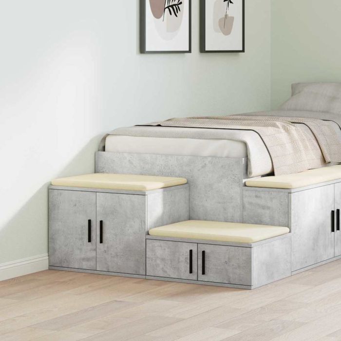 Storage Cabinet Concrete Grey 127x41x40 cm Engineered Wood