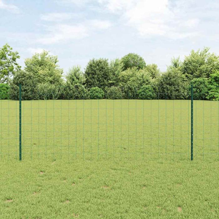Garden Fence Set Set of 2 Green Steel 25 x 1 m Durable