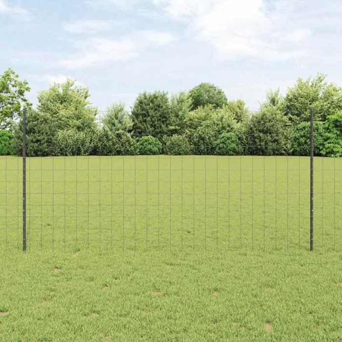 Euro Fence with 22 U Posts Grey 1,2x25 m Steel