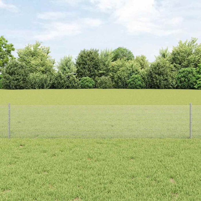 Welded Wire Fence with 5 U Posts Silver 0.4x10 m Steel