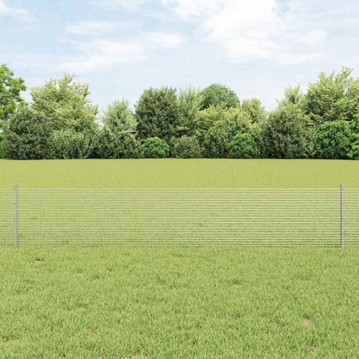 Welded Wire Fence with 22 U Posts Silver 0.4x50 m Steel