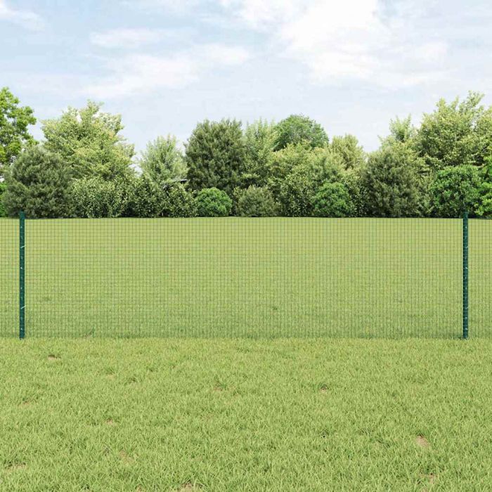 Welded Wire Fence with 44 U Posts Green 0.6x100 m Steel