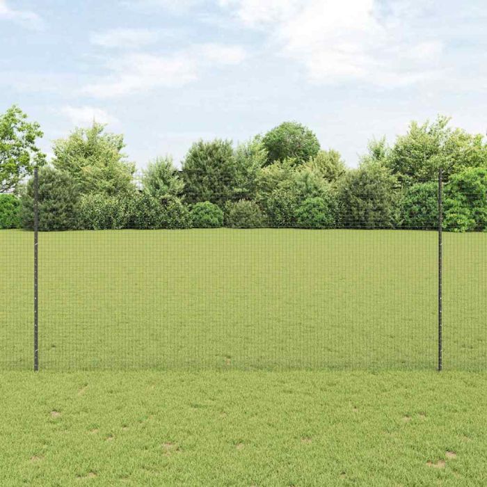 Garden Fence Set Set of 2 Grey Galvanized Steel 10 x 1.5 m