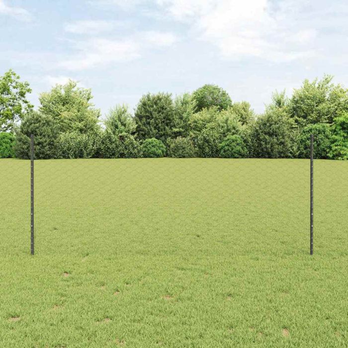 Fence Posts 10 pcs U-Channel Grey 100 cm Steel