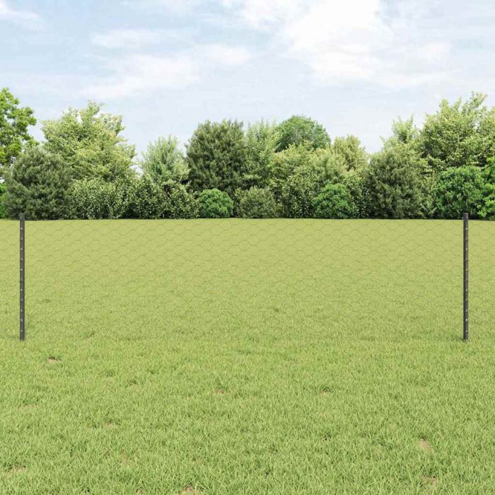 Fence Posts 11 pcs U-Channel Grey 60 cm Steel